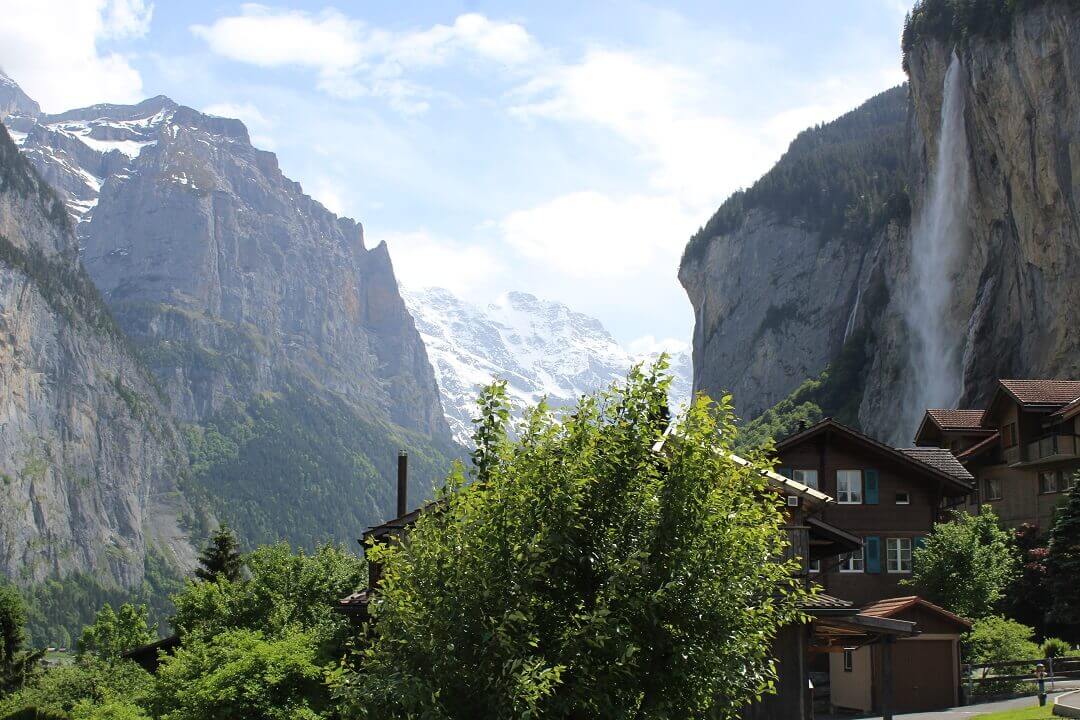 Lauterbrunnen by train - View from the hostel