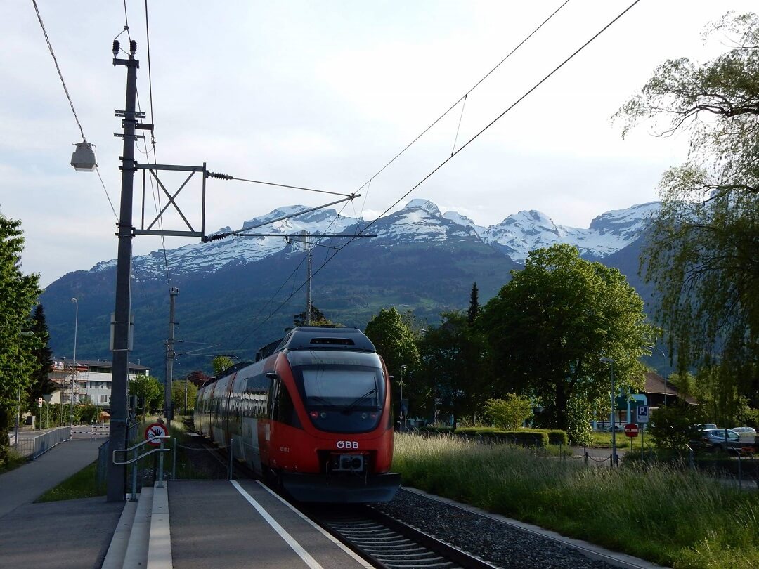 Bern by train - On the way to Bern, in Liechentstein